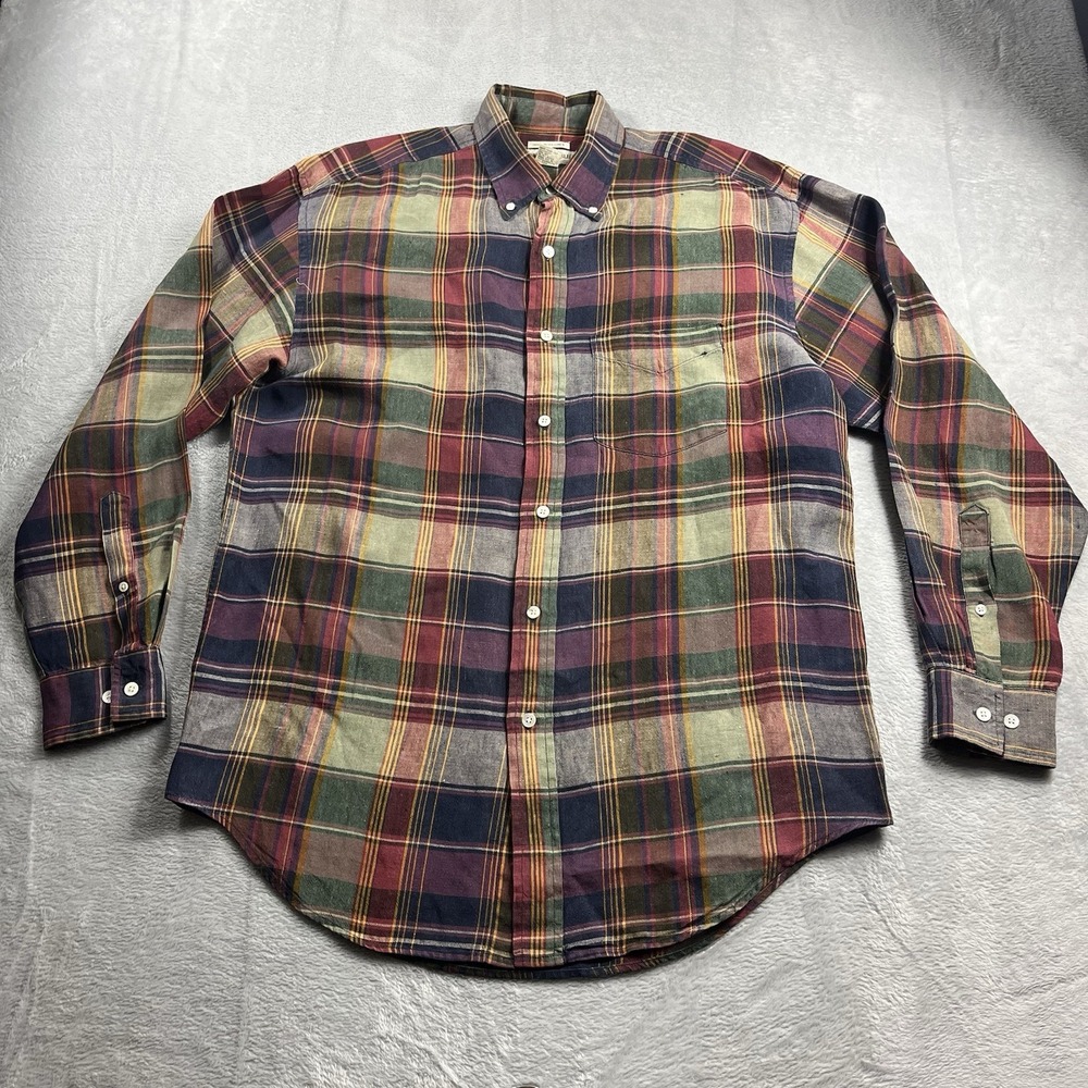 Banana Republic Men's Irish Linen Button Down Shirt Multicolor Vacation Size Med - Picture 3 of 8